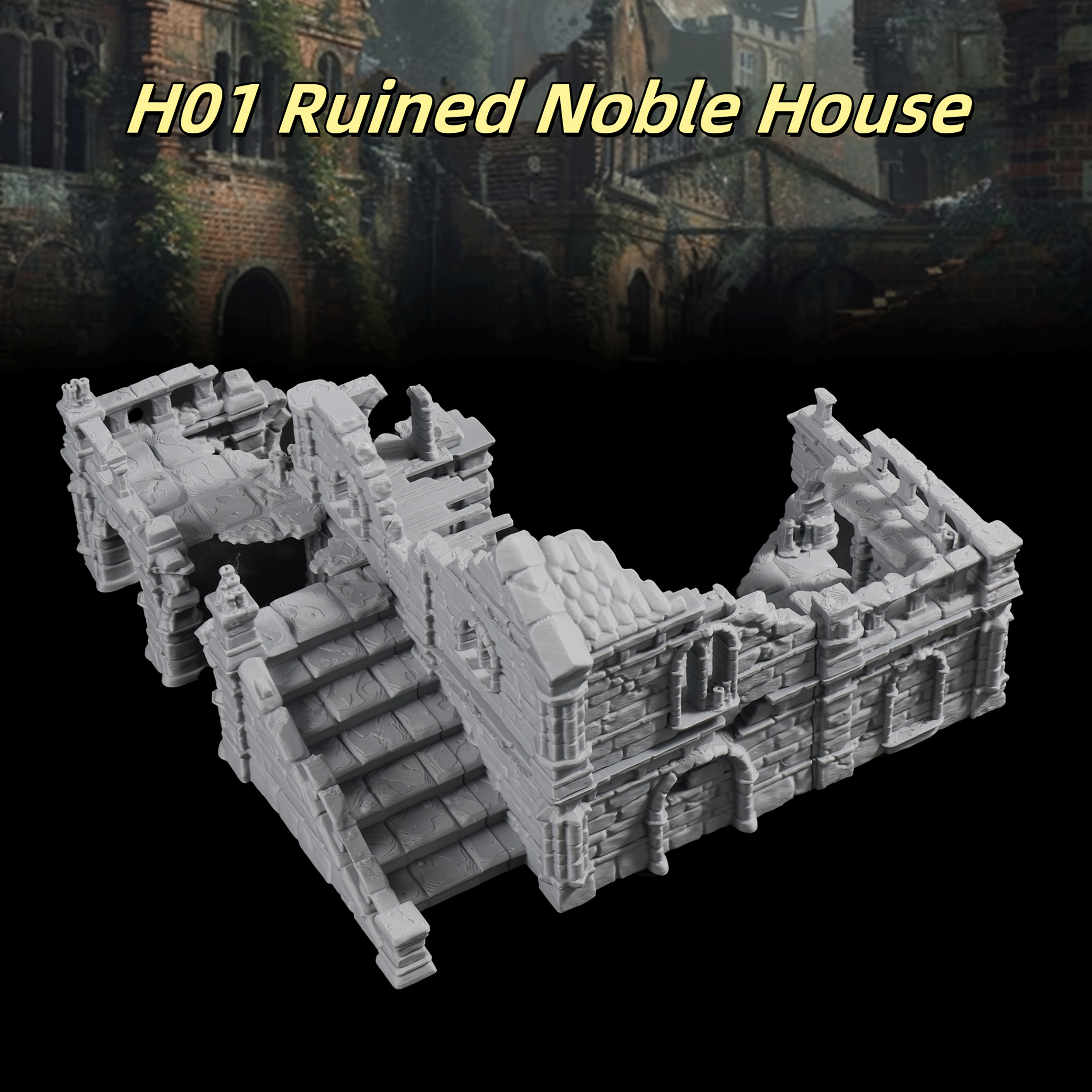 Ruined Noble House and Tower Terrain